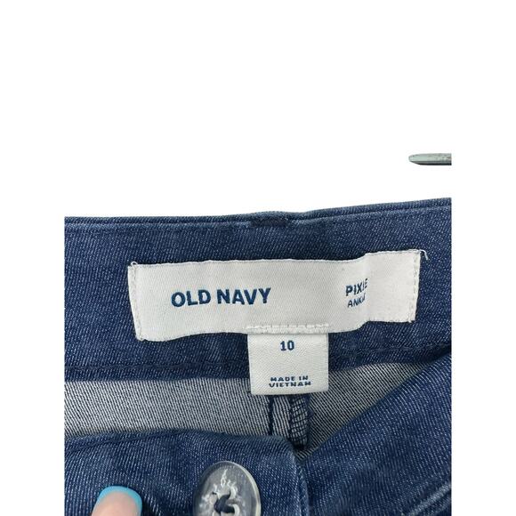 Old Navy Blue Polka Dot Office Work Business Ankle Pixie Dress‎ Pants Size 10 - Picture 2 of 11